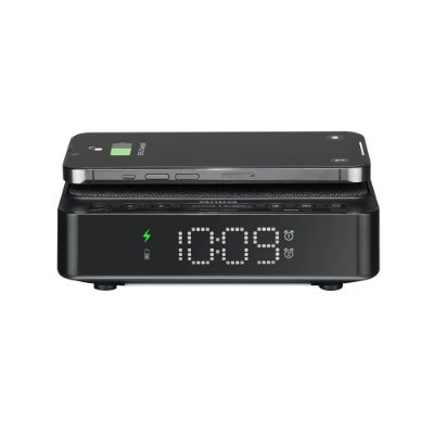 AIWA digitālais modinātājs ar LED displeju, FM/PLL radio, melns