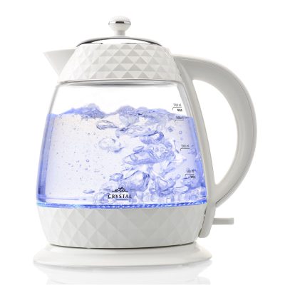 Crystal Kettle, ETA315490010, Electric, 2200 W, 1.7 L, Glass, 360° rotational base, Glass/White