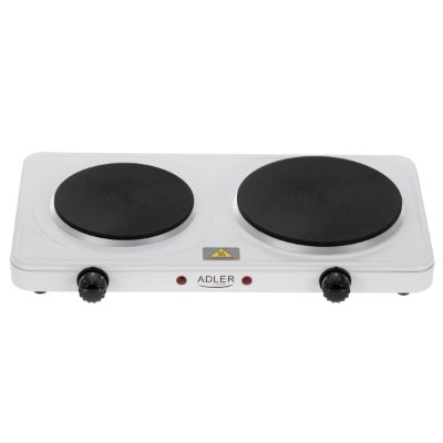 Adler Hot Plate, AD 6520, Number of burners/cooking zones 2, Electric, White