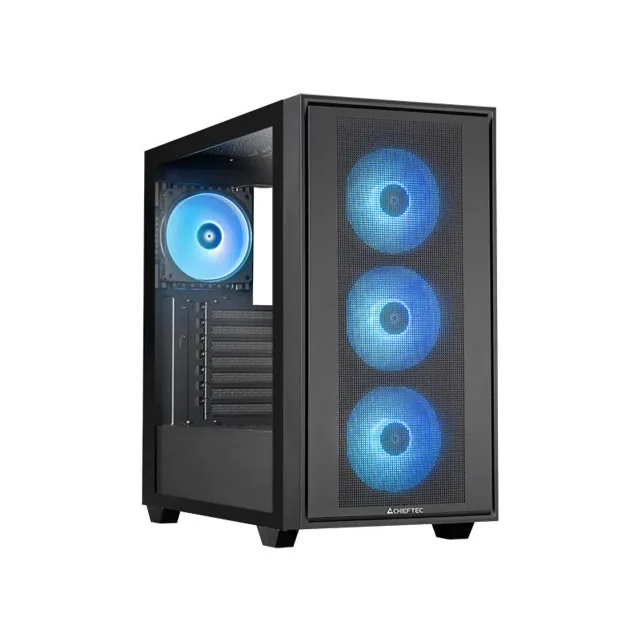 Case|CHIEFTEC|HUNTER 3|MidiTower|Case product features Transparent panel|Not included|ATX|EATX|MicroATX|MiniITX|Colour Black|GS-03B-OP