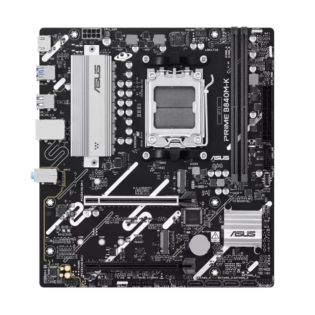 Asus PRIME B840M-K | Processor family AMD | Processor socket AM5 | DDR5 | Supported hard disk drive interfaces SATA, M.2 | Number of SATA connectors 2