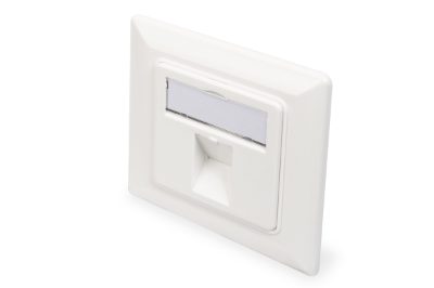 Wallplate for Keystone Modules, German type, middle plate 50x50 mm, frame 80x80 mm, DN-93811