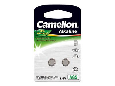 AG5/LR48/LR754/393, Alkaline Buttoncell, 2 pc(s)