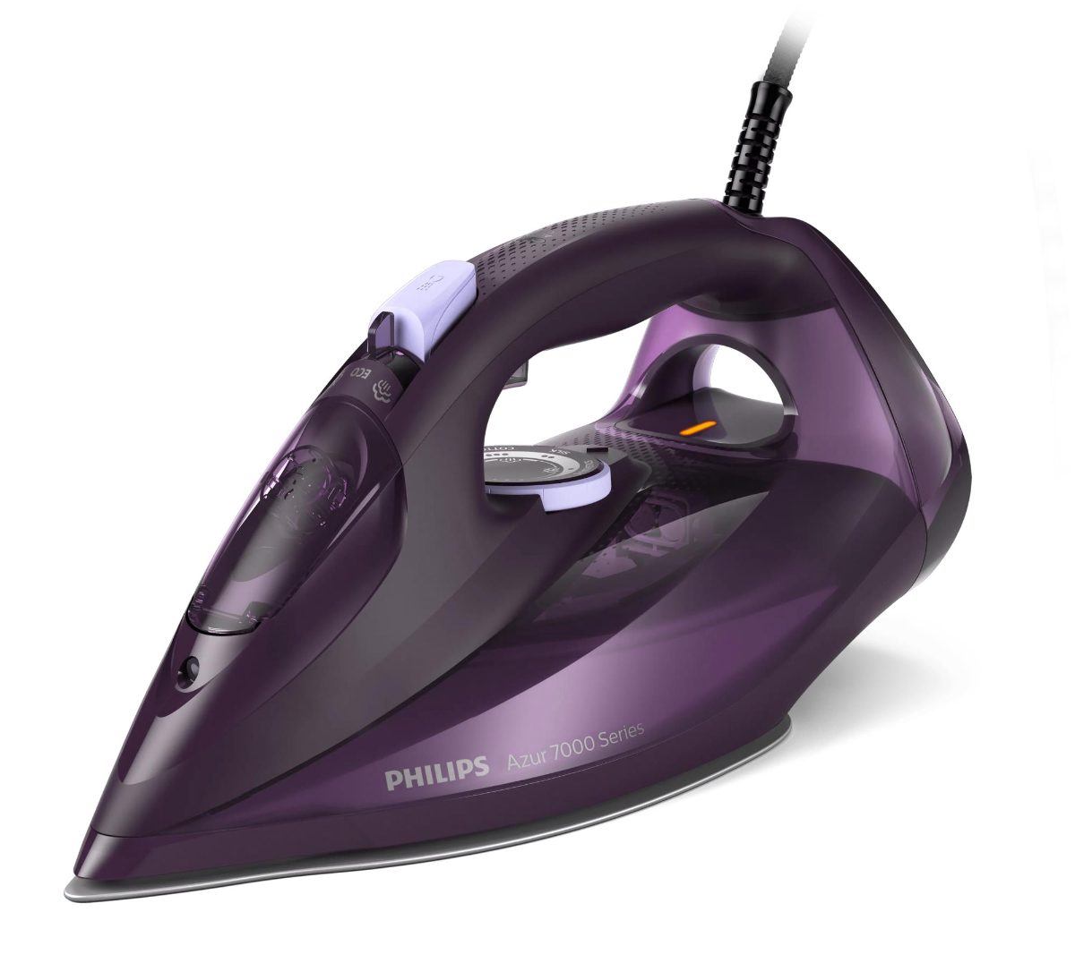 DST7051/30 7000 Series, Steam Iron, 2800 W, Water tank capacity 300 ml, Continuous steam 50 g/min, Dark purple, Steam boost performance 250 g/min
