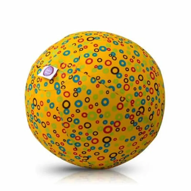 Bubabloon lateksa balons ar auduma pārvalku, Circles Yellow