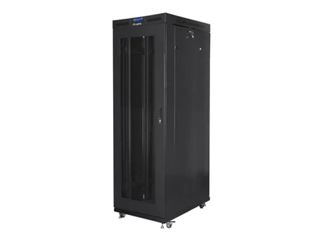 Lanberg | Rack cabinet 19" free-standing 27U/800x1000 (flat pack) with glass door, LCD | FF01-8027-23BL | Black