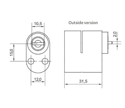 DOOR CYLINDER SCANDINAVIAN/OVAL OUT 11204310S 2N