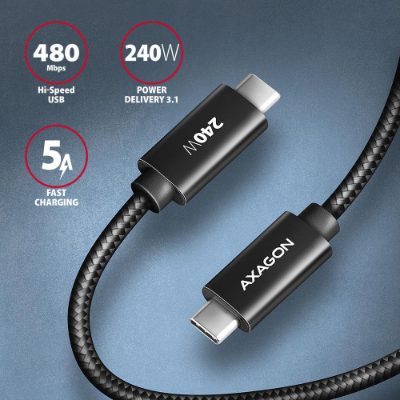 Data and charging USB 480Mbps cable, 2 m, BUCM2-CM20AB, USB-C to USB-C