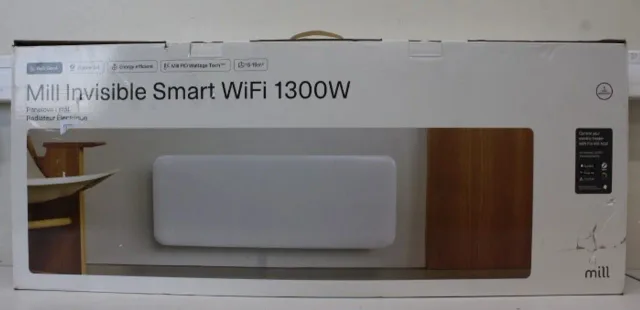 SALE OUT. Mill PA1300WIFI4 Panel Heater with WiFi Gen 4 1300 W Suitable for rooms 15-19 m² White IPX4 | Mill Invisible Smart WiFi Heater | PA1300WIFI4 | Panel Heater | 1300 W | Suitable for rooms up to 15-19 m² | White | DAMAGED PACKAGING, BIG DENT ON FRONT | IPX4