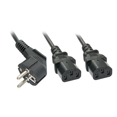 CABLE POWER SCHUKO TO/2X IEC C13 2M 30048 LINDY