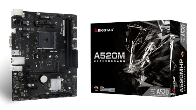 Mainboard|BIOSTAR|AMD A520|SAM4|Micro-ATX|Memory DDR4|Memory slots 2|2xPCI-Express 3.0 1x|1xPCI-Express 3.0 16x|1xM.2|1x15pin D-sub|1xHDMI|4xUSB 2.0|2xUSB 3.2|1xPS/2|1xRJ45|3xAudio port|A520MHP