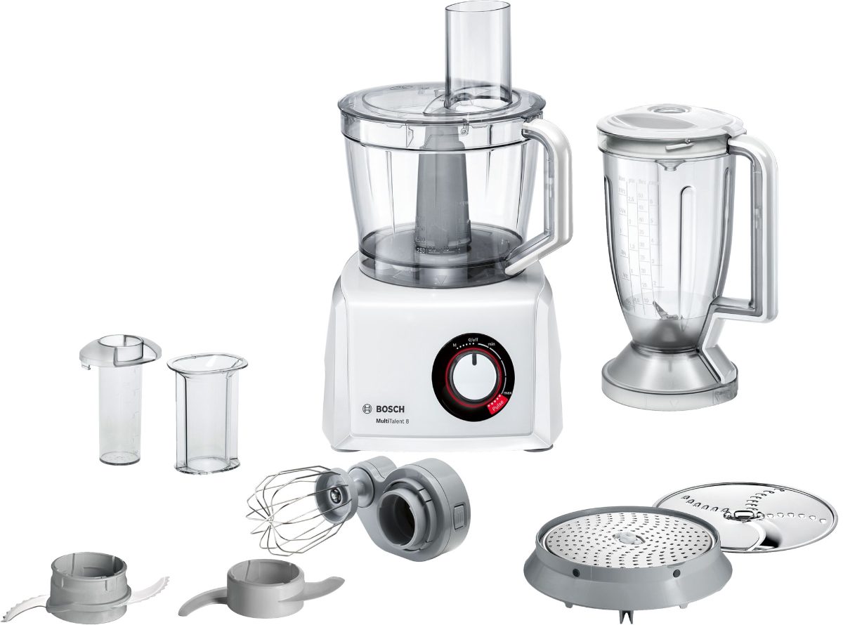 Food Processor MultiTalent 8, MC812W501, 1000 W, Number of speeds 2, Bowl capacity 3.9 L, Blender, White