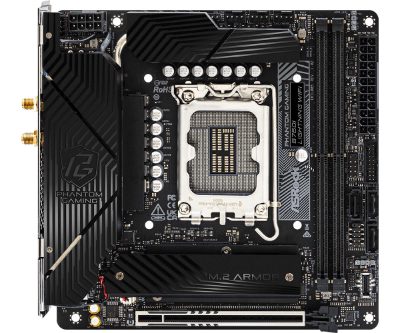 Mainboard, ASROCK, Intel B760 Express, LGA1700, Mini-ITX, Memory DDR5, Memory slots 2, 1xPCI-Express 5.0 16x, 3xM.2, 1xHDMI, 1xDisplayPort, 5xUSB 3.2, 1xUSB-C, 1xOptical S/PDIF, 1xRJ45, 2xAudio port, B760ILIGHTNINGWIFI