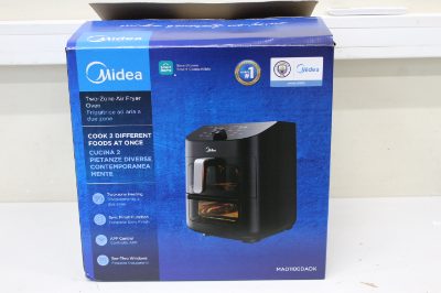 Midea MAD1100DADK Air fryer digital,Two-zone cavity, 6.4L + 4.4L, SALE OUT. Midea Two Zone Airfryer, MAD1100DADK, Power 1850 W, Capacity 4.4/6.4 L, Rapid Air technology, Black, USED, DIRTY