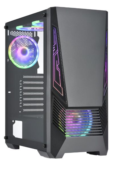 Case, GOLDEN TIGER, Supported motherboard form factors ATX/micro ATX, Black, Midi Tower, Buffalo M730i, BUFFALOM730I