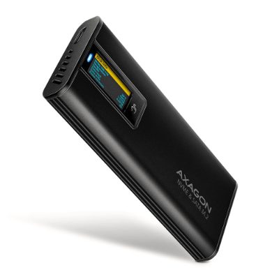 AXAGON EEM2-SD2B USB-C 10Gbps - M.2 NVMe & SATA SSD DISPLAY box