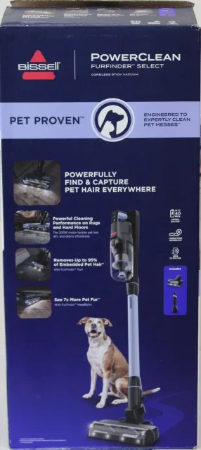 SALE OUT. Bissell Stick Vacuum | PowerClean FurFinder Select | Cordless operating | 200 W | 25.2 V | Operating time (max) 40 min | Black/Titanium/Lake Blue | Warranty 24 month(s) | Battery warranty 24 month(s) | DEMO