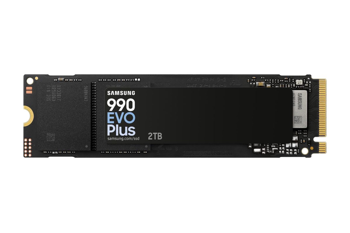 Samsung SSD, 990 EVO Plus, 2000 GB, SSD form factor M.2 2280, Solid-state drive interface NVMe, Read speed 7250 MB/s, Write speed 6300 MB/s