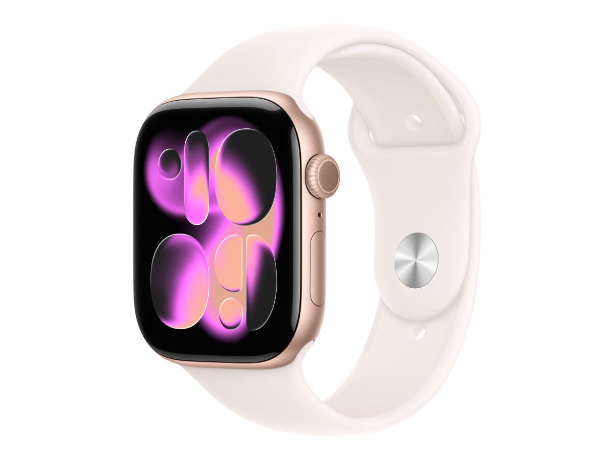 Apple Watch Series 11 GPS + Cellular 46mm Rose Gold Aluminium Case with Light Blush Sport Band - M/L, Apple
