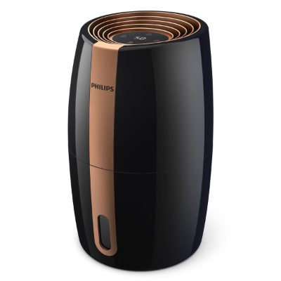 HU2718/10, Humidifier, 17 W, Water tank capacity 2 L, Suitable for rooms up to 32 m², NanoCloud technology, Humidification capacity 200 ml/hr, Black/Copper