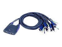 Aten 4-Port USB VGA/Audio Cable KVM Switch, Aten, 4-Port USB VGA/Audio Cable KVM Switch (0.9m, 1.2m)