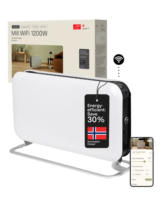 Mill | Heater | CO1200WIFI3 GEN3 | Convection Heater | 1200 W | Number of power levels 3 | Suitable for rooms up to 14-18 m² | White | N/A