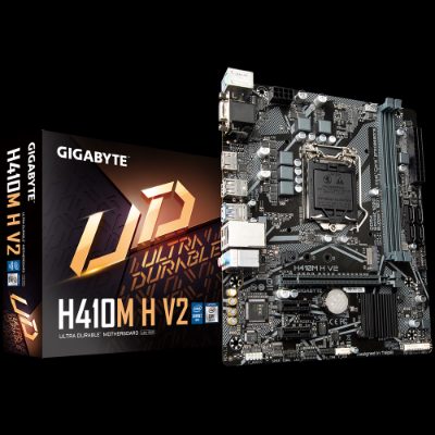 H410M H V2 1.0 M/B, Processor family Intel, Processor socket LGA1200, DDR4 DIMM, Memory slots 2, Supported hard disk drive interfaces SATA, M.2, Number of SATA connectors 4, Chipset Micro ATX, Intel H