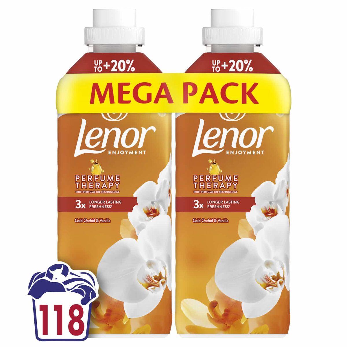 Lenor Gold Orchid & Vanilla veļas mīkstinātājs, 2x1.239ml
