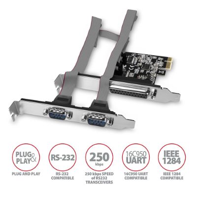 AXAGON PCI-Express card with one parallel and two serial ports 250 kbps, PCEA-PSN
