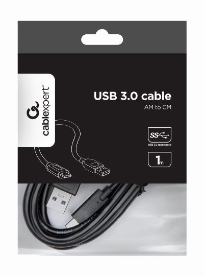 3 A, USB 3.0 AM to Type-C cable (AM/CM), CCP-USB3-AMCM-1M, USB-A to USB-C USB 3 AM (male), USB Type-C (male), 600 Mbit/s