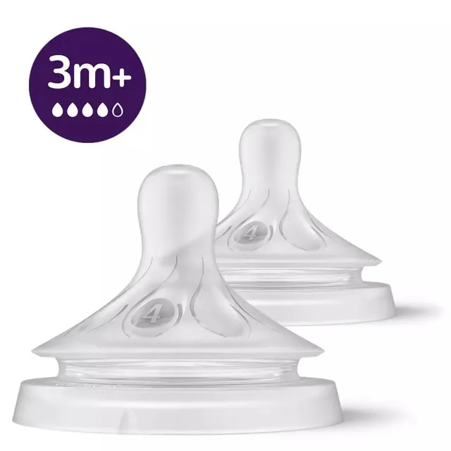 Philips Avent Natural Response pudeļu silikona knupīši, ātra plūsma, 3m+ (2 gab.)