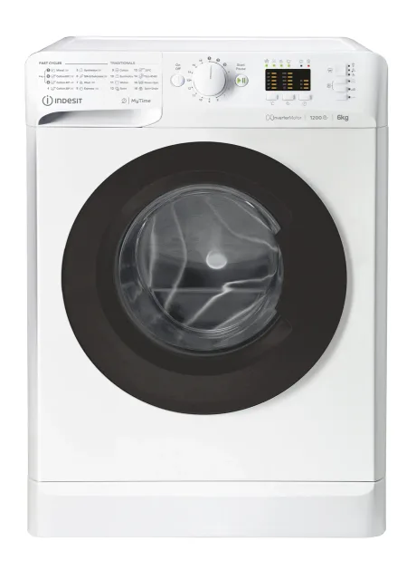 INDESIT | Washing machine | MTWSA 61294 WK EE | Energy efficiency class C | Front loading | Washing capacity 6 kg | 1150 RPM | Depth 42.5 cm | Width 59.5 cm | Display | Big Digit | White
