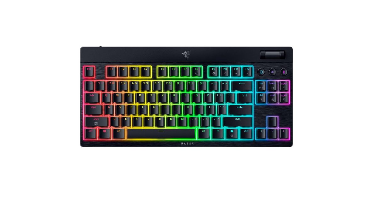 BlackWidow V4 Low-Profile HyperSpeed, Keyboard, Wireless, US, Bluetooth, Orange Switches, Black