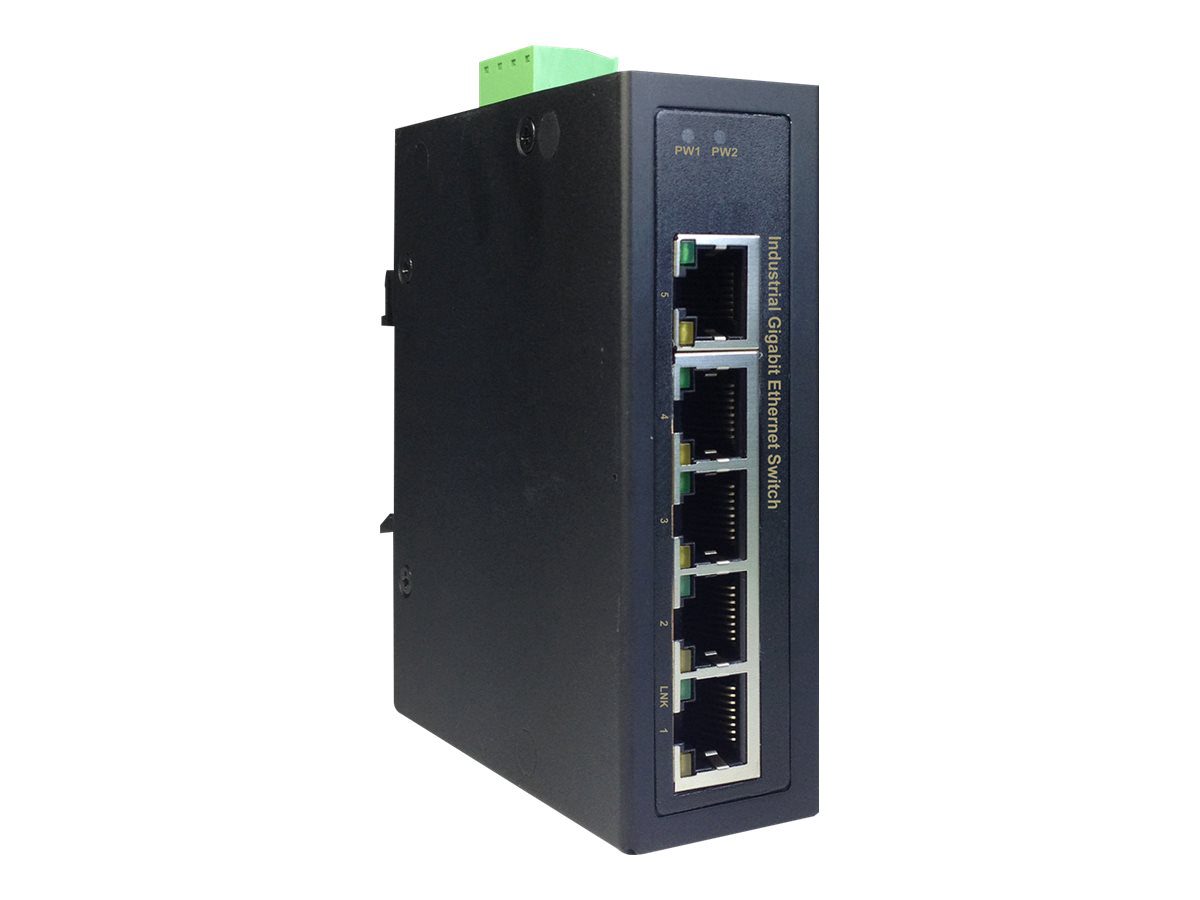 Industrial 5 Port Gigabit Switch, DN-651107, Unmanaged, DIN rail mountable