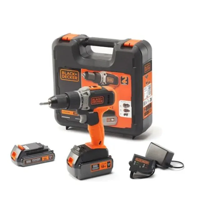 BLACK & DECKER | Cordless Drill/Driver with  2.0 Ah/4.0 Ah Battery | BCD003MEM2K-QW | 18 V | 2.0/4.0 Ah | Lithium