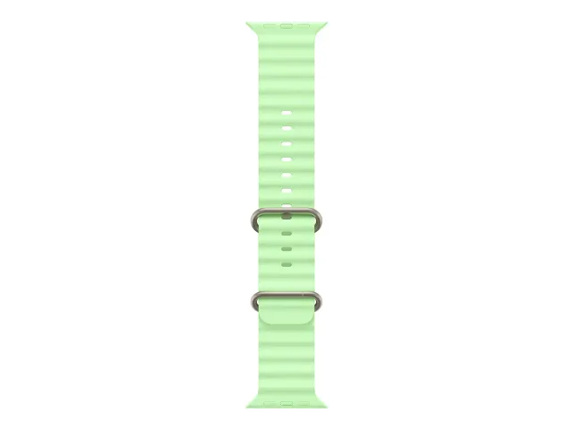 Apple | 130-200 mm | 49mm Neon Green Ocean Band - Natural Titanium Finish