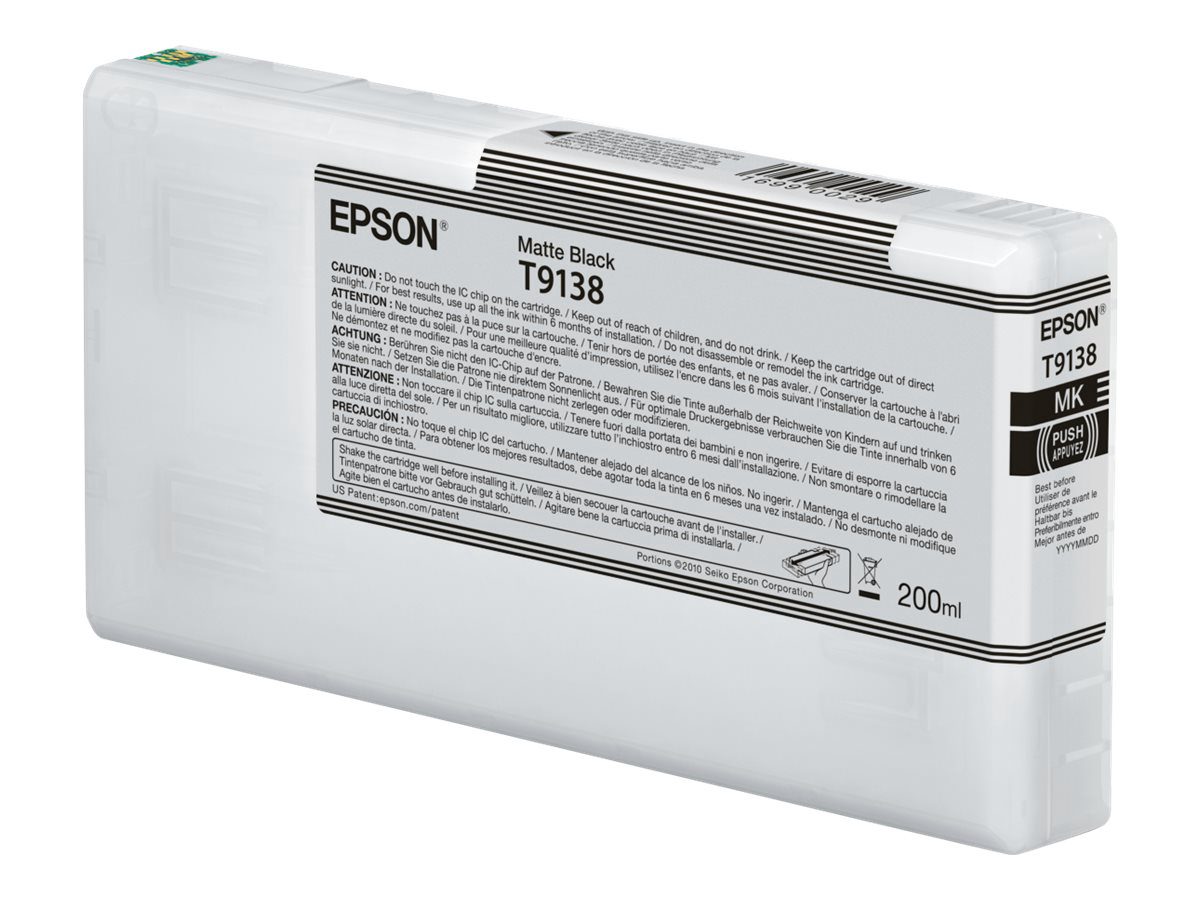 Epson T9138, Ink Cartridge, Matte Black