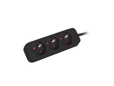 Lanberg Cable Power Strip, 3X French Outlets Quality-Grade Copper, 3 m, PS0-03E-0300-BK