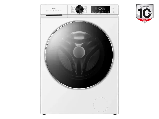 TCL Washing machine | FP0944WA0 | Energy efficiency class A | Front loading | Washing capacity 9 kg | 1400 RPM | Depth 56 cm | Width 60 cm | Display | LED | Steam function | White