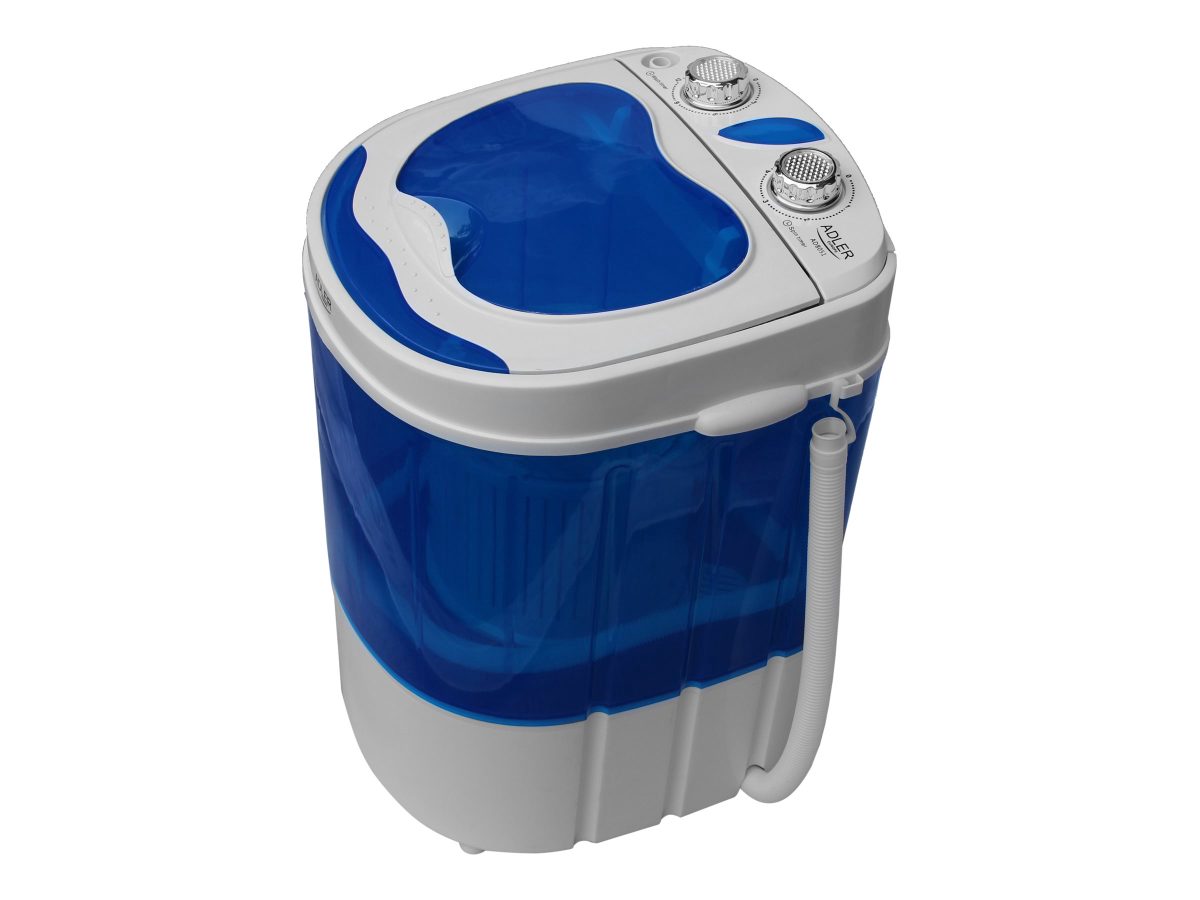 Washing machine, AD 8051, Top loading, Washing capacity 3 kg, Unspecified RPM, Depth 37 cm, Width 38 cm, White/Blue