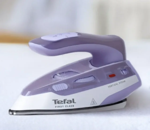 TEFAL First Class DB1612E0 | Steam Travel Iron | 1000 W | Continuous steam 10 g/min | Steam boost performance 45 g/min | White/Purple