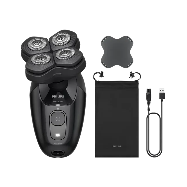 Philips Head Shaver | Pro 5000 Series HS5980/15 | Operating time (max) 60 min | Wet & Dry | Lithium | Deep Black