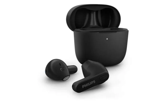 PHILIPS in-ear true bezvadu austiņas ar portatīvo uzlādes ietvaru, melnas