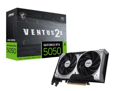 MSI GeForce RTX 5050 8G VENTUS 2X OC, NVIDIA, 8 GB, GeForce RTX 5050, GDDR6, HDMI ports quantity 1, PCI Express Gen 5 x16 (uses x8)