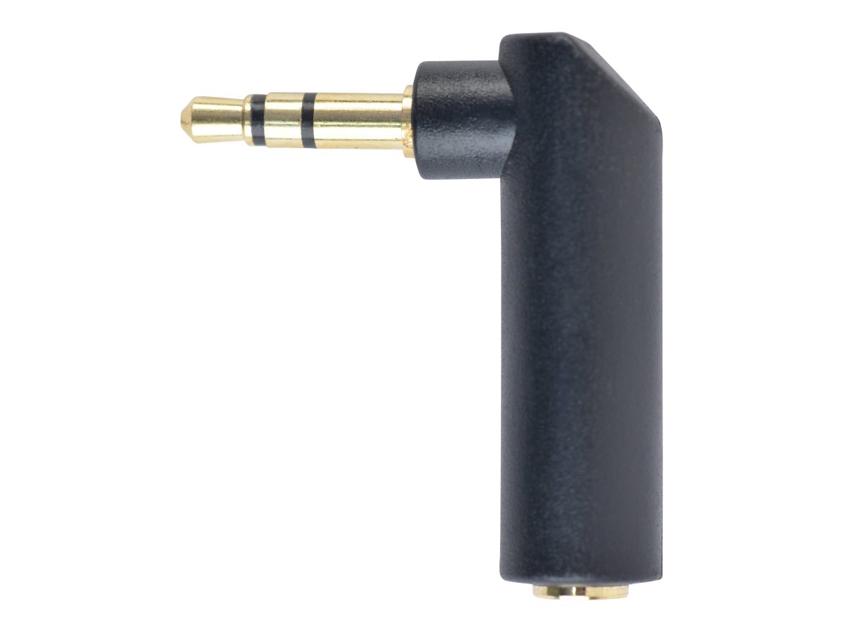 3.5 mm Stereo Audio Right Angle Adapter, A-3.5M-3.5FL