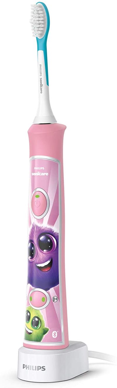 Sonicare zobu birste bērniem ar bluetooth un 8 maināmiem  dizainiem, rozā