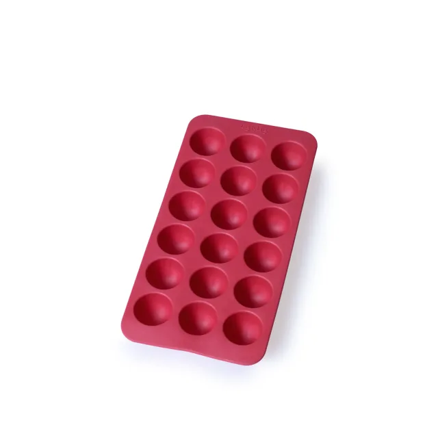 LEKUE ledus kubiņu veidne sfēriska ar vāciņu, red