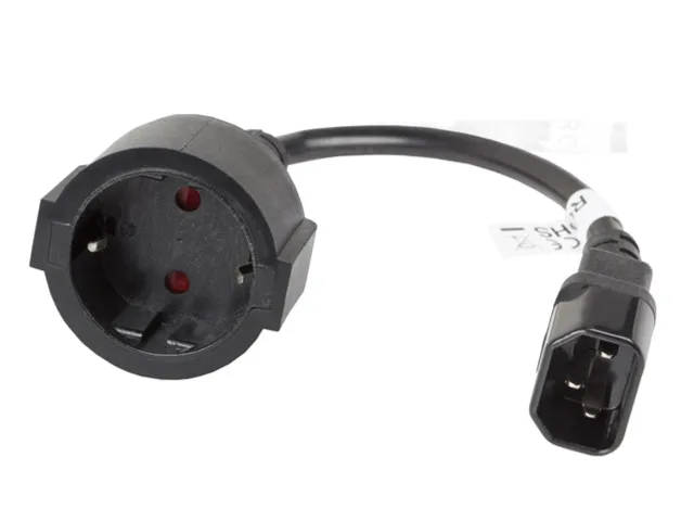 Lanberg | IEC 320 C14 to Schuko Adapter Cable for UPS | CA-C14E-10CC-0018-BK