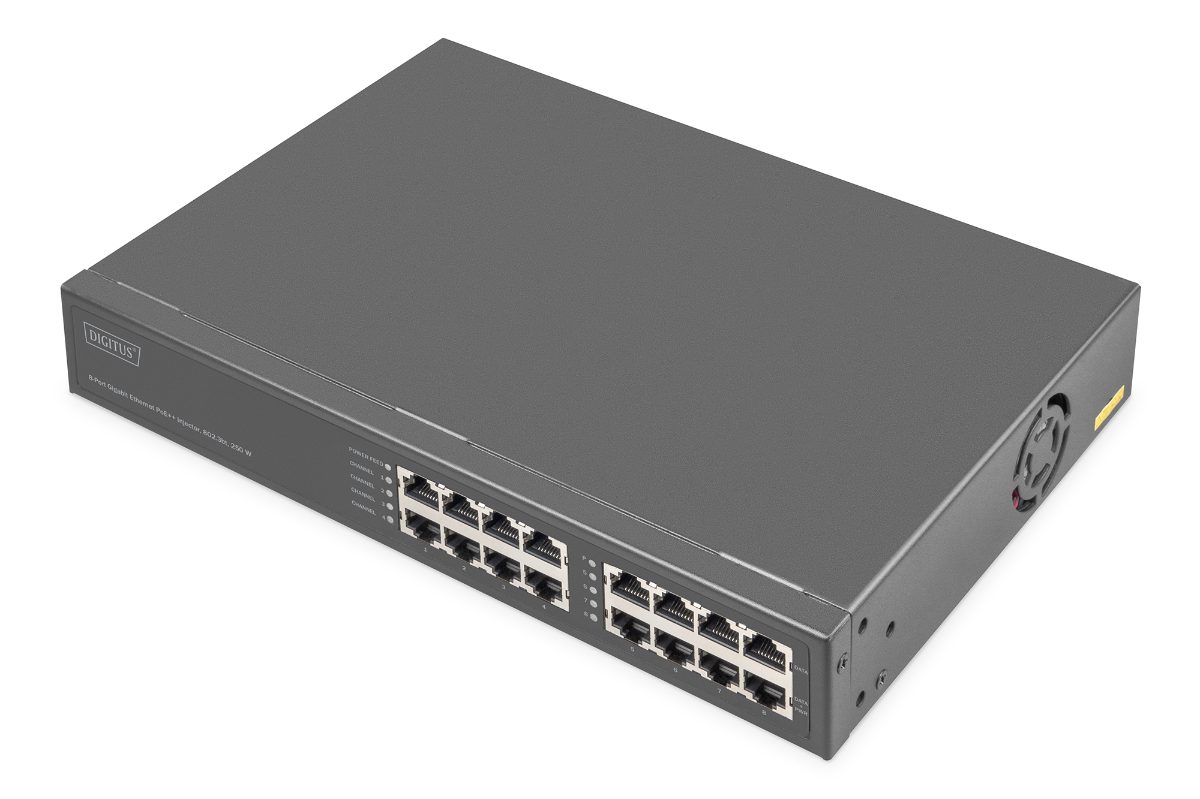 8-Port Gigabit Ethernet PoE Injector, 802.3bt, 250 W, DN-95118