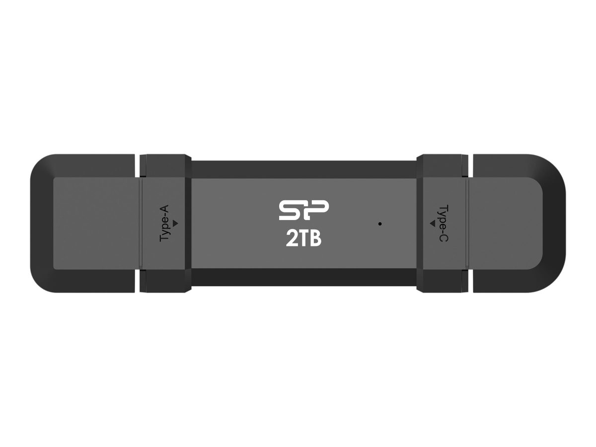 Silicon Power Portable External SSD, DS72, 1000 GB, USB Type-A, USB Type-C 3.2 Gen 2, Black